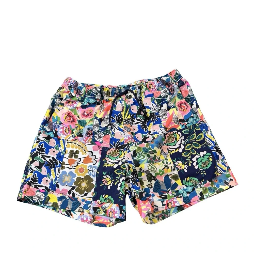 Johnny Was Multicolor Floral Mesh Lined Swimtrunk CSW1623-F Mens XS